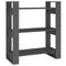 vidaXL Book Cabinet/Room Divider Grey 80x35x91 cm Solid Wood Pine