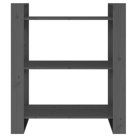 vidaXL Book Cabinet/Room Divider Grey 80x35x91 cm Solid Wood Pine