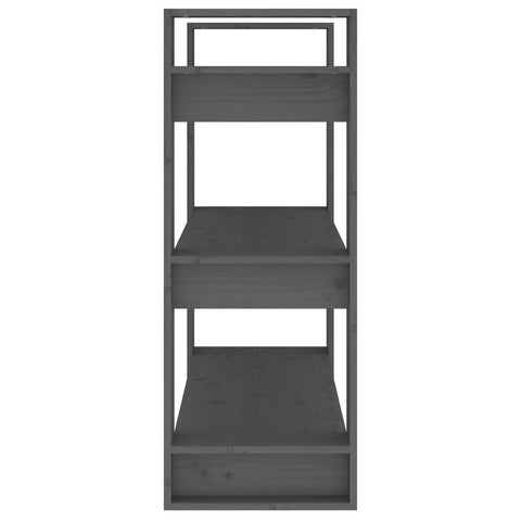 vidaXL Book Cabinet/Room Divider Grey 80x35x91 cm Solid Wood Pine