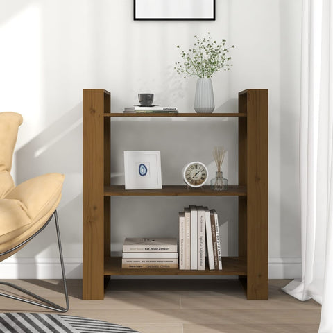 vidaXL Book Cabinet/Room Divider Honey Brown 80x35x91 cm Solid Wood
