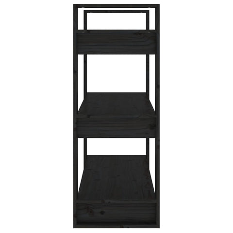 vidaXL Book Cabinet/Room Divider Black 80x35x91 cm Solid Wood Pine