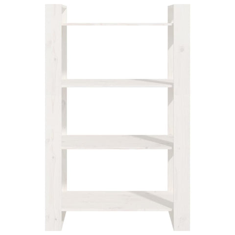 vidaXL Book Cabinet/Room Divider White 80x35x125 cm Solid Wood Pine