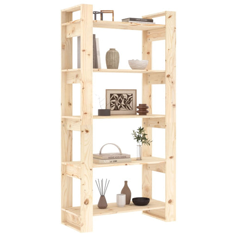 vidaXL Book Cabinet/Room Divider 80x35x160 cm Solid Wood