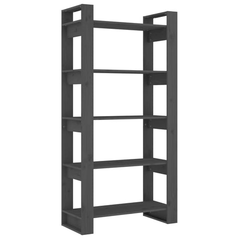vidaXL Book Cabinet/Room Divider Grey 80x35x160 cm Solid Wood