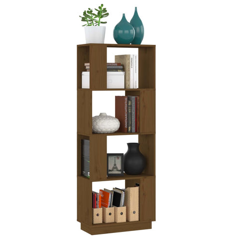 vidaXL Book Cabinet/Room Divider Honey Brown 51x25x132 cm Solid Wood Pine