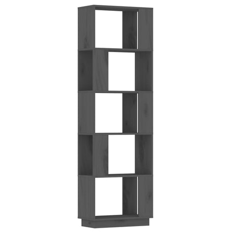 vidaXL Book Cabinet/Room Divider Grey 51x25x163.5 cm Solid Wood Pine