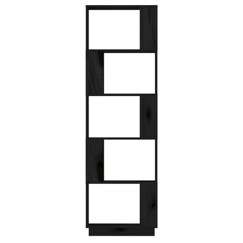 vidaXL Book Cabinet/Room Divider Black 51x25x163.5 cm Solid Wood Pine