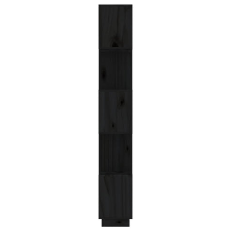 vidaXL Book Cabinet/Room Divider Black 51x25x163.5 cm Solid Wood Pine