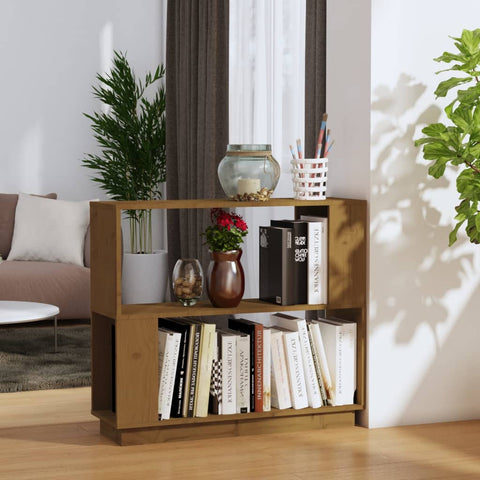 vidaXL Book Cabinet/Room Divider Honey Brown 80x25x70 cm Solid Wood