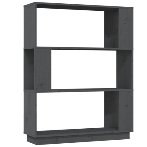 vidaXL Book Cabinet/Room Divider Grey 80x25x101 cm Solid Wood Pine