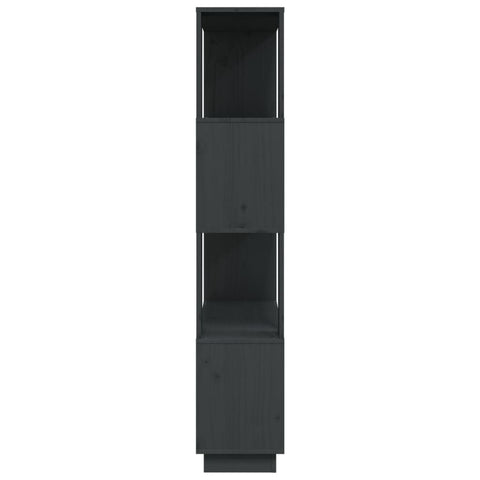 vidaXL Book Cabinet/Room Divider Grey 80x25x132 cm Solid Wood Pine
