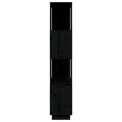 vidaXL Book Cabinet/Room Divider Black 80x25x132 cm Solid Wood Pine