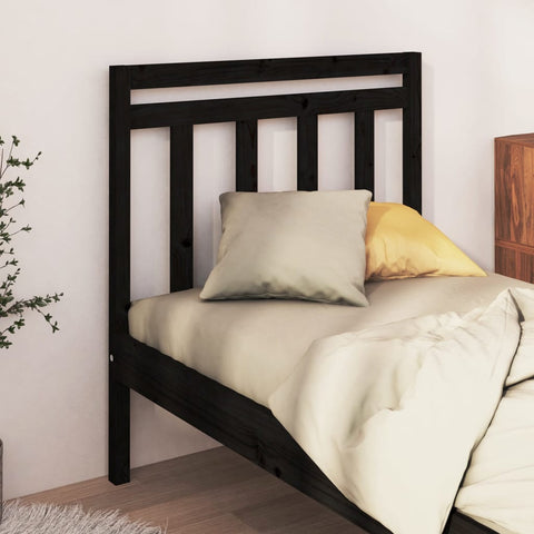 vidaXL Bed Headboard Black 96x4x100 cm Solid Wood Pine