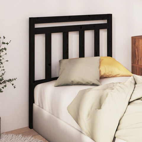 vidaXL Bed Headboard Black 106x4x100 cm Solid Wood Pine