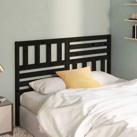 vidaXL Bed Headboard Black 166x4x100 cm Solid Wood Pine