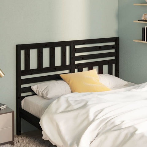 vidaXL Bed Headboard Black 166x4x100 cm Solid Wood Pine