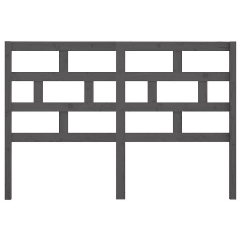vidaXL Bed Headboard Grey 141x4x100 cm Solid Wood Pine