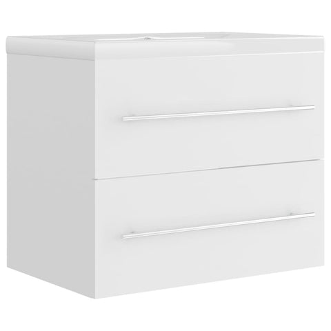 vidaXL Sink Cabinet with Built-in Basin White Engineered Wood