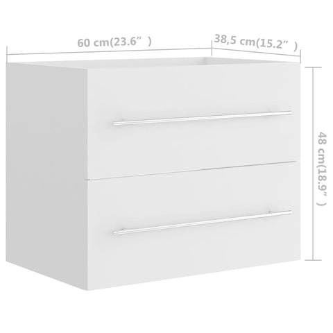 vidaXL Sink Cabinet with Built-in Basin White Engineered Wood