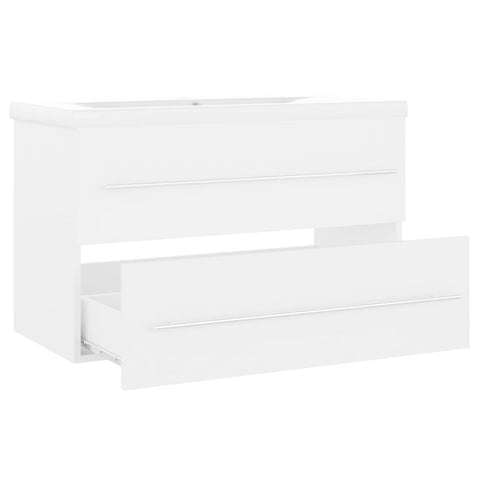 vidaXL Sink Cabinet with Built-in Basin White Engineered Wood