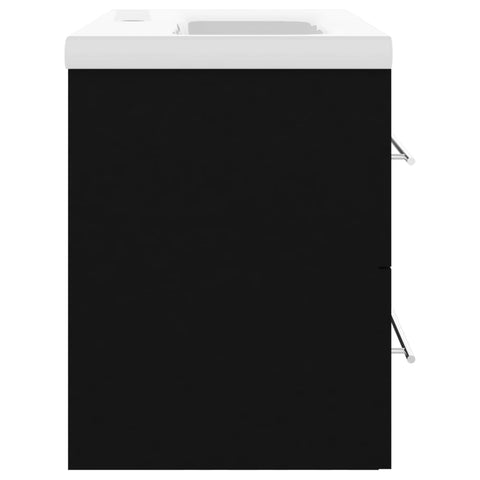 vidaXL Sink Cabinet with Built-in Basin Black Engineered Wood