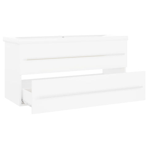 vidaXL Sink Cabinet with Built-in Basin White Engineered Wood