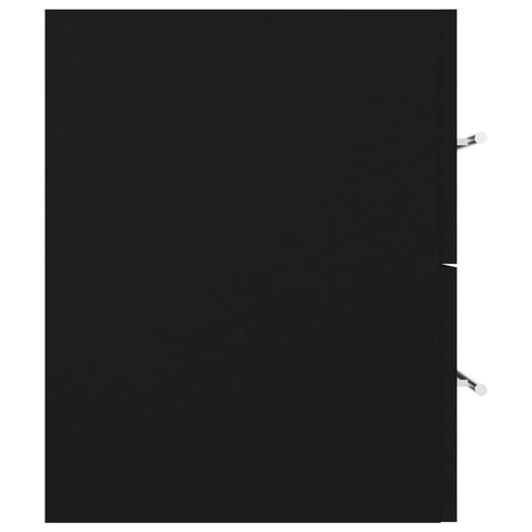 vidaXL Sink Cabinet with Built-in Basin Black Engineered Wood