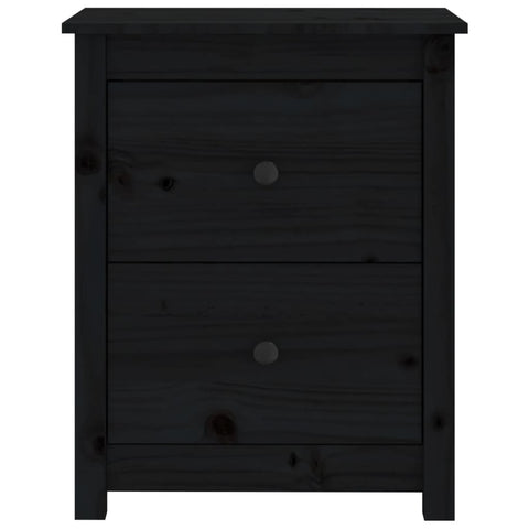 vidaXL Bedside Cabinet Black 50x35x61.5 cm Solid Wood Pine