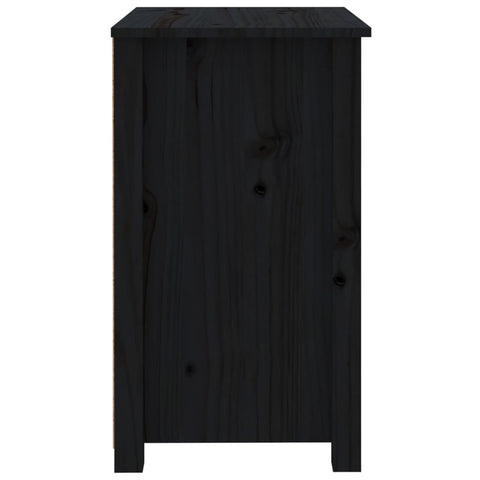 vidaXL Bedside Cabinet Black 50x35x61.5 cm Solid Wood Pine