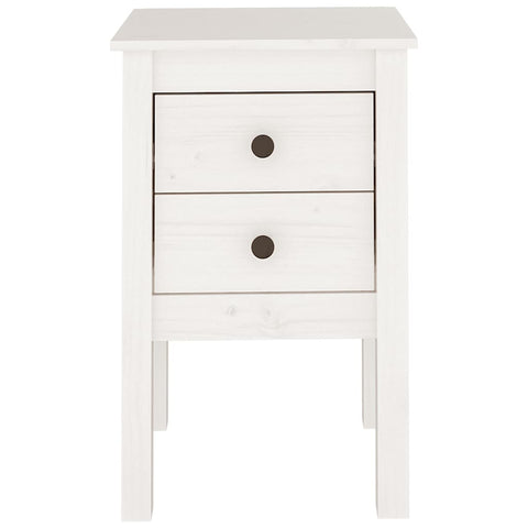 vidaXL Bedside Cabinet White 40x35x61.5 cm Solid Wood Pine