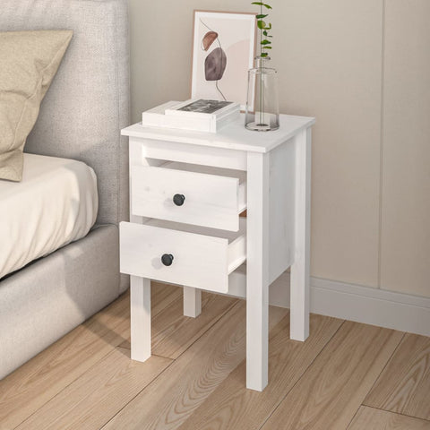 vidaXL Bedside Cabinets 2 pcs White 40x35x61.5 cm Solid Wood Pine