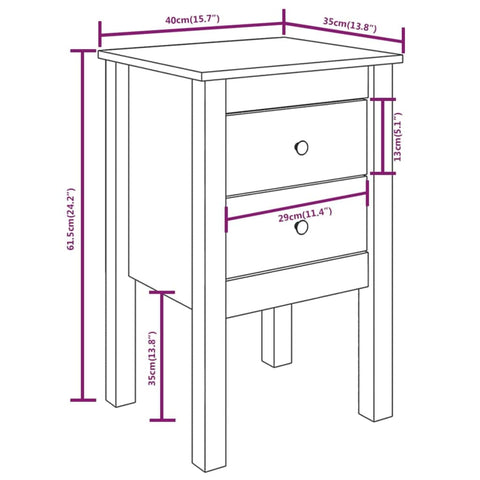 vidaXL Bedside Cabinets 2 pcs Honey Brown 40x35x61.5cm Solid Wood Pine