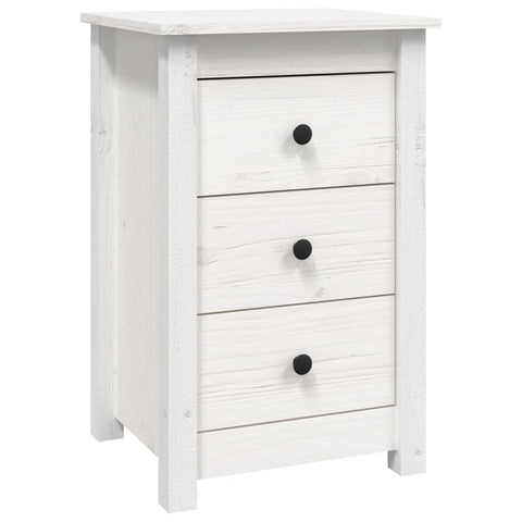 vidaXL Bedside Cabinet White 40x35x61.5 cm Solid Wood Pine