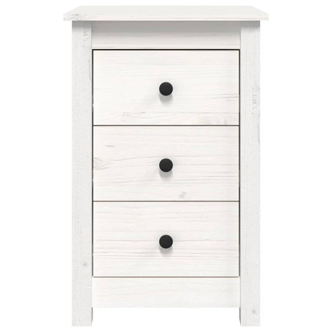 vidaXL Bedside Cabinet White 40x35x61.5 cm Solid Wood Pine