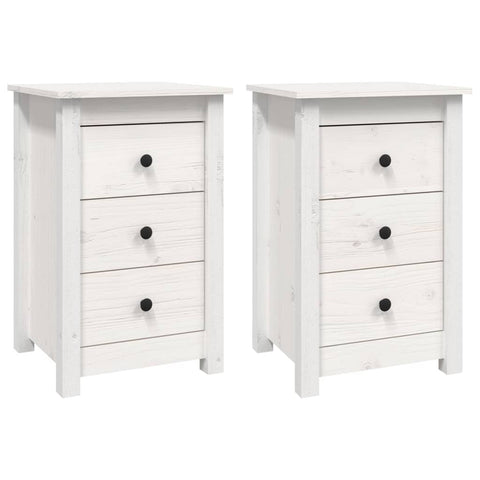 vidaXL Bedside Cabinets 2 pcs White 40x35x61.5 cm Solid Wood Pine