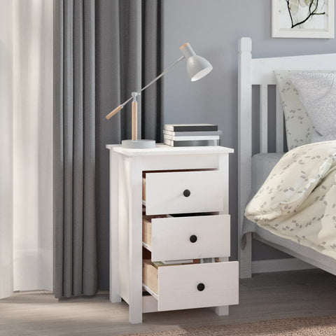vidaXL Bedside Cabinets 2 pcs White 40x35x61.5 cm Solid Wood Pine