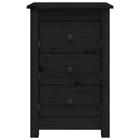 vidaXL Bedside Cabinets 2 pcs Black 40x35x61.5 cm Solid Wood Pine