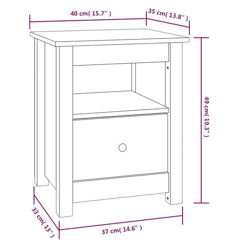 vidaXL Bedside Cabinets 2 pcs 40x35x49 cm Solid Wood Pine