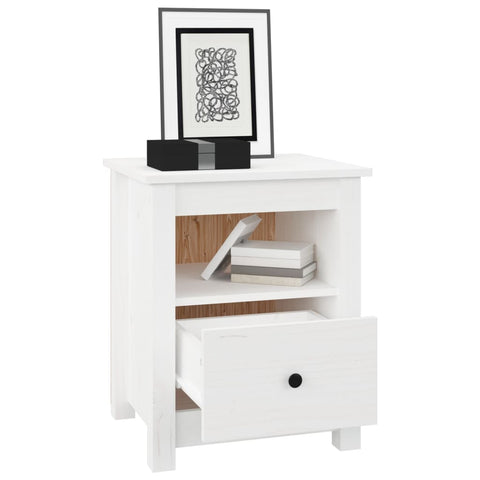 vidaXL Bedside Cabinets 2 pcs White 40x35x49 cm Solid Wood Pine