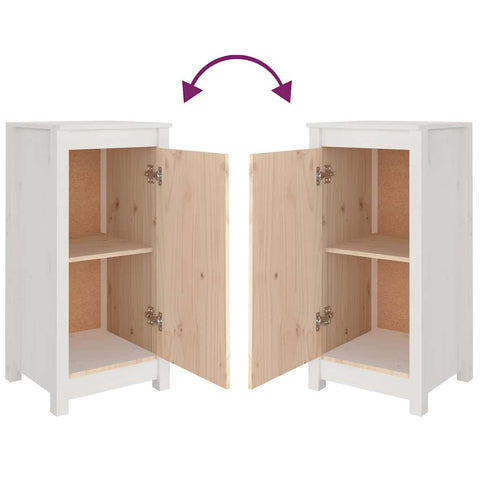 vidaXL Sideboard White 39x35x80 cm Solid Wood Pine