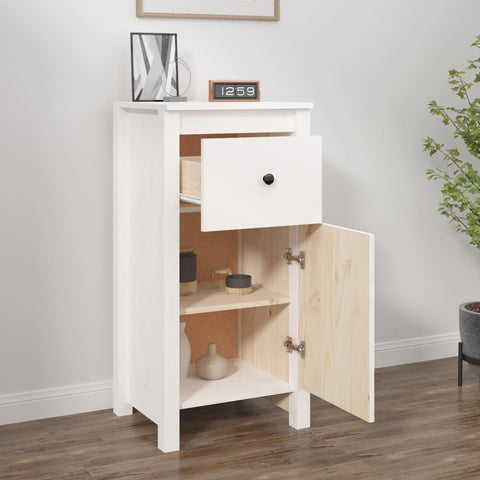 vidaXL Sideboard White 40x35x80 cm Solid Wood Pine