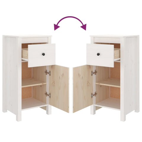 vidaXL Sideboard White 40x35x80 cm Solid Wood Pine