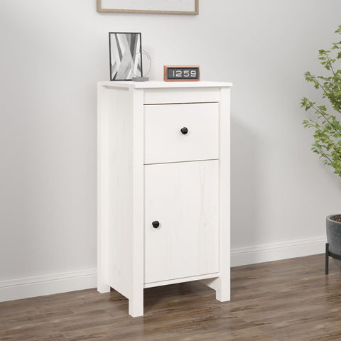 vidaXL Sideboard White 40x35x80 cm Solid Wood Pine
