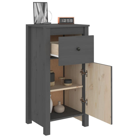 vidaXL Sideboards 2 pcs Grey 40x35x80 cm Solid Wood Pine