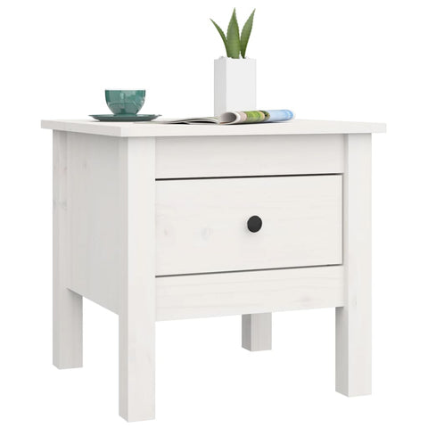 vidaXL Side Table White 40x40x39 cm Solid Wood Pine