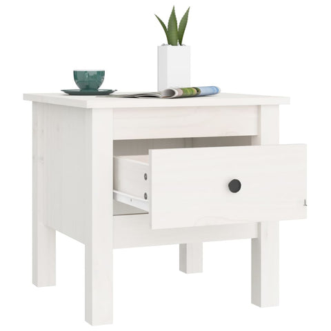 vidaXL Side Table White 40x40x39 cm Solid Wood Pine