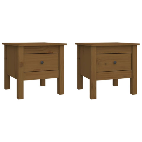 vidaXL Side Tables 2 pcs Honey Brown 40x40x39 cm Solid Wood Pine