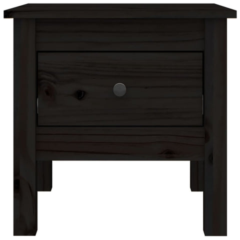 vidaXL Side Table Black 40x40x39 cm Solid Wood Pine