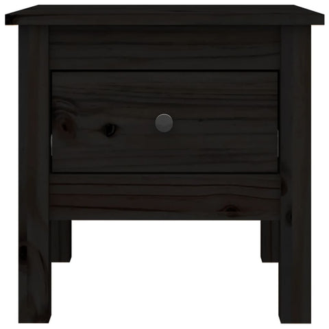 vidaXL Side Tables 2 pcs Black 40x40x39 cm Solid Wood Pine