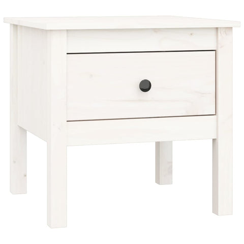 vidaXL Side Table White 50x50x49 cm Solid Wood Pine